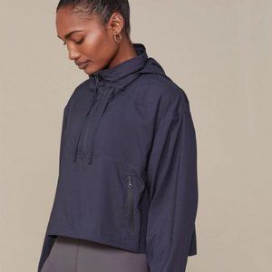 Girlfriend Collective Hummingbird Half-Zip Windbreaker Jacket Black